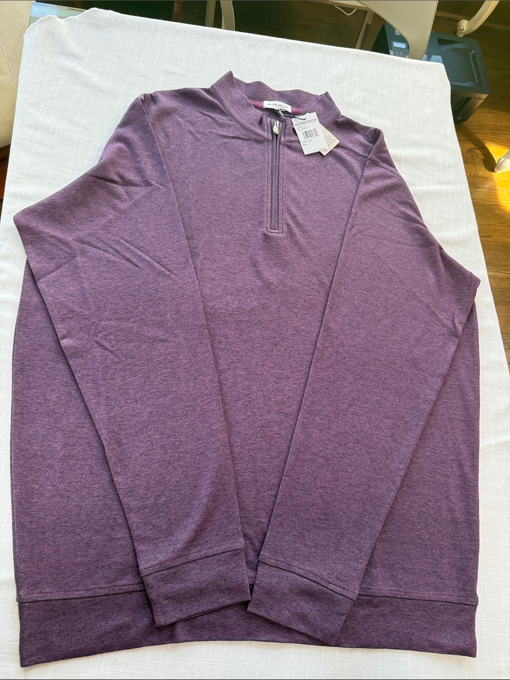 Peter Millar Men's Purple Half-Zip Sweater